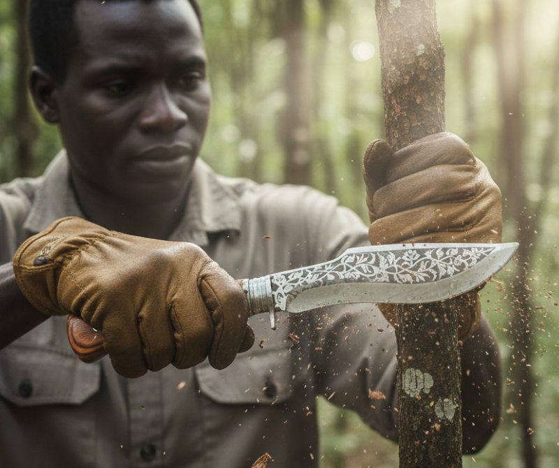 A-02144 Big Knife Oversized Stainless Steel Blade Extreme Defense Tool Silver